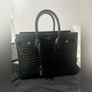 Saint Laurent Sac de Jour Black crocodile